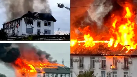 Doi morți în incendiul de la hotelul din Prahova. Clădirea, mistuită de flăcări