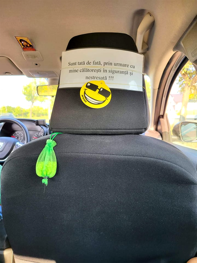 Ce MESAJ a lipit un șofer Uber din Iași, pe bancheta mașinii: „Sunt tată de fată, prin urmare...”