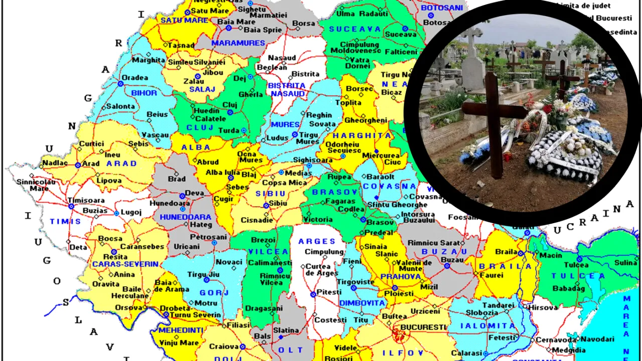 Județul cu rata de deces cea mai mare din România. De două ori mai multe înmormântări decât botezuri