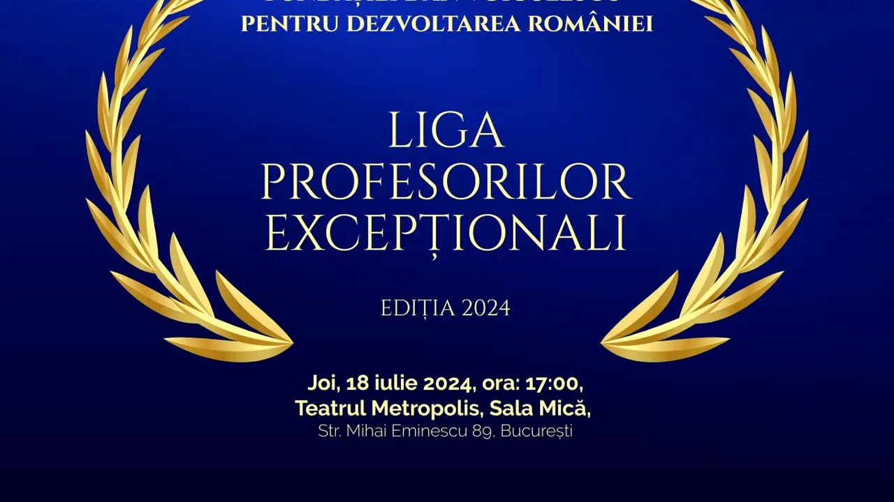 GALA Profesorilor Excepționali. Înalte oficialități române vor fi alături de cei mai buni dascăli din țară