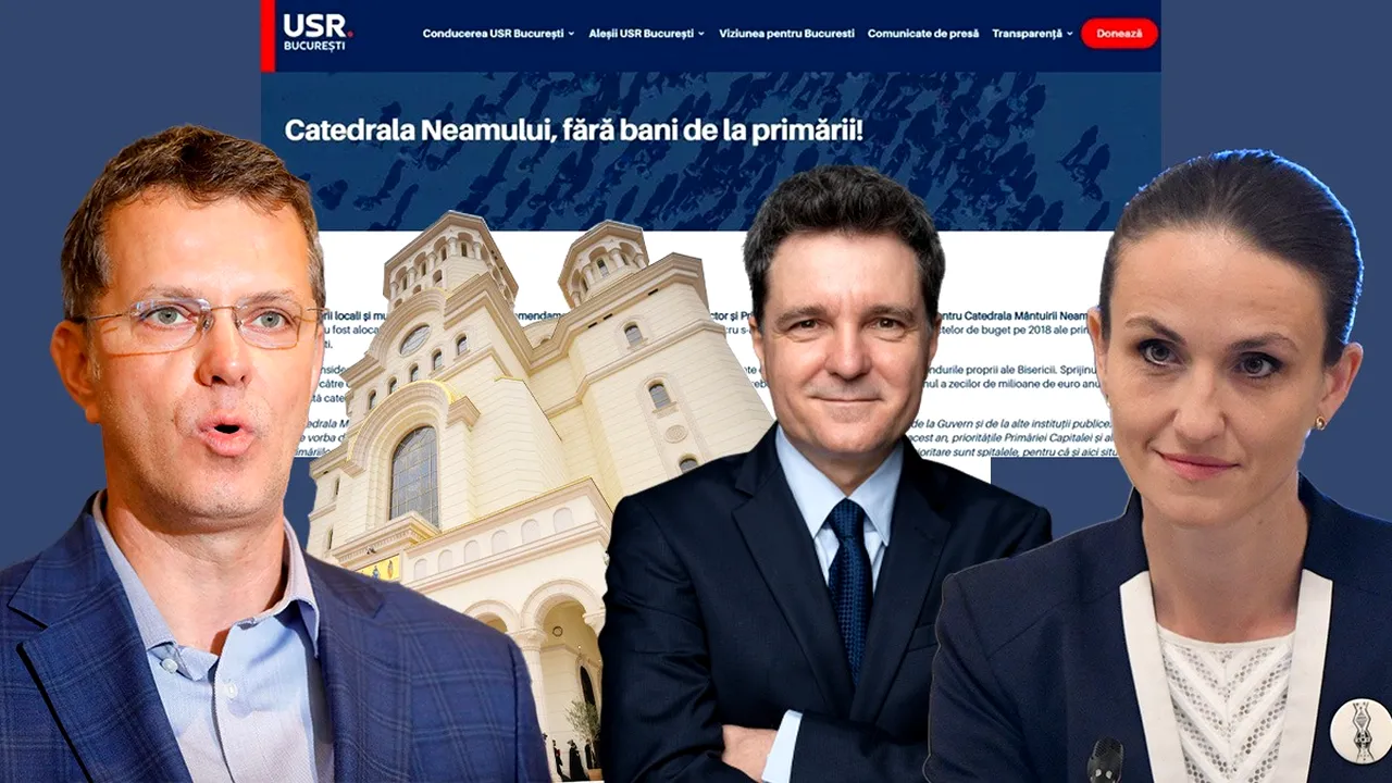Sfânta ipocrizie USR-istă. De la „Dumnezeu iubește spațiile mici”, refuzul de a finanța Biserica și de a atinge Biblia la depunerea jurământului, „useriștii” au ajuns să ocupe primele locuri la Sfințirea Catedralei. În frunte cu Nicușor Dan