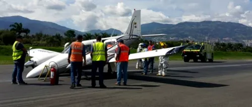 VIDEO cu momentul în care un avion aterizează forțat în Columbia. Șase oameni au fost răniți