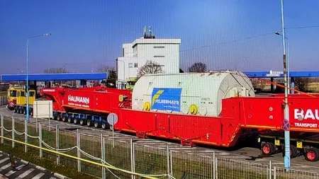 Transport agabaritic RECORD în România! O turbină de 788 de tone va traversa vestul țării către Termocentrala Mintia. Ce traseu va urma