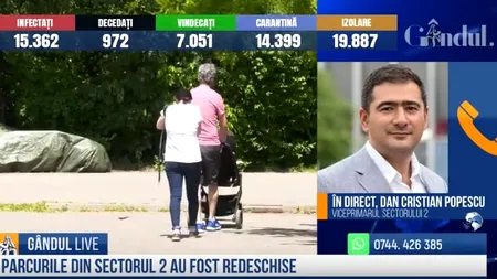 GÂNDUL LIVE. Viceprimarul Sectorului 2: Am deschis parcurile, locuitorii pot ieși, dacă respectă legea / Viceprimarul Capitalei: Decizia încalcă restricțiile din ordonanța militară!
