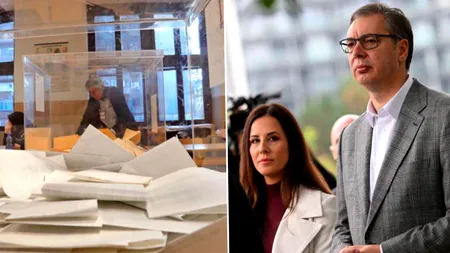 Alegeri parlamentare în Serbia. Peste 27% dintre alegători și-au exercitat dreptul de vot până la ora 12:00. Cum au apărut Aleksandar Vučić și soția sa, Tamara, la secția de votare