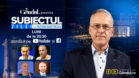 „Subiectul Zilei cu Răzvan Dumitrescu” începe luni, 31 august, de la ora 20:30, live pe Gândul. Dezvăluiri exclusive despre soarta noului Guvern, jucată de partide în ședințe și negocieri cu ușile închise