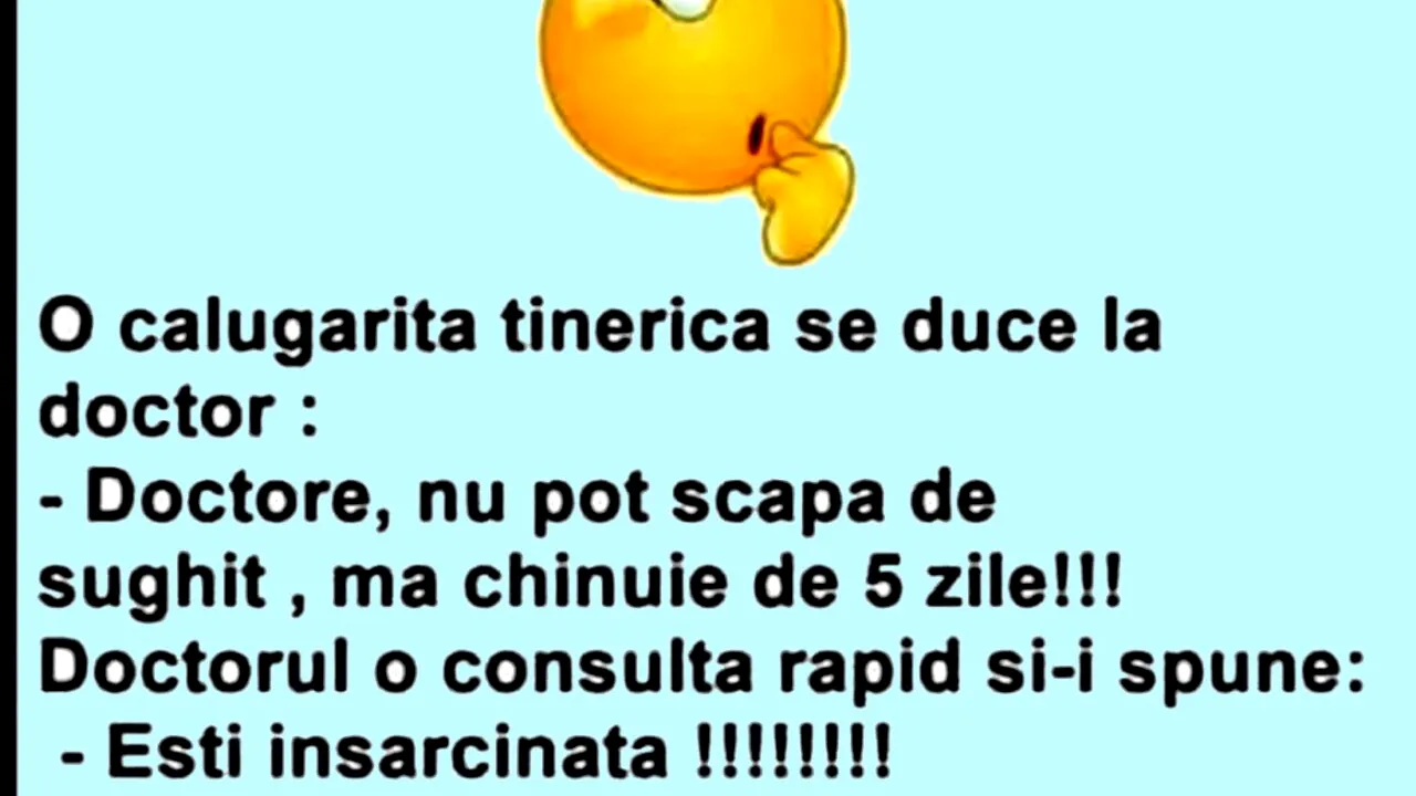 BANCUL ZILEI | O călugăriță tinerică se duce la doctor: 
