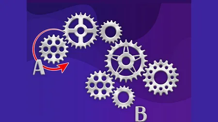 Test IQ | În ce direcție se va învârti rotița B? GENIILE răspund corect în 5 secunde