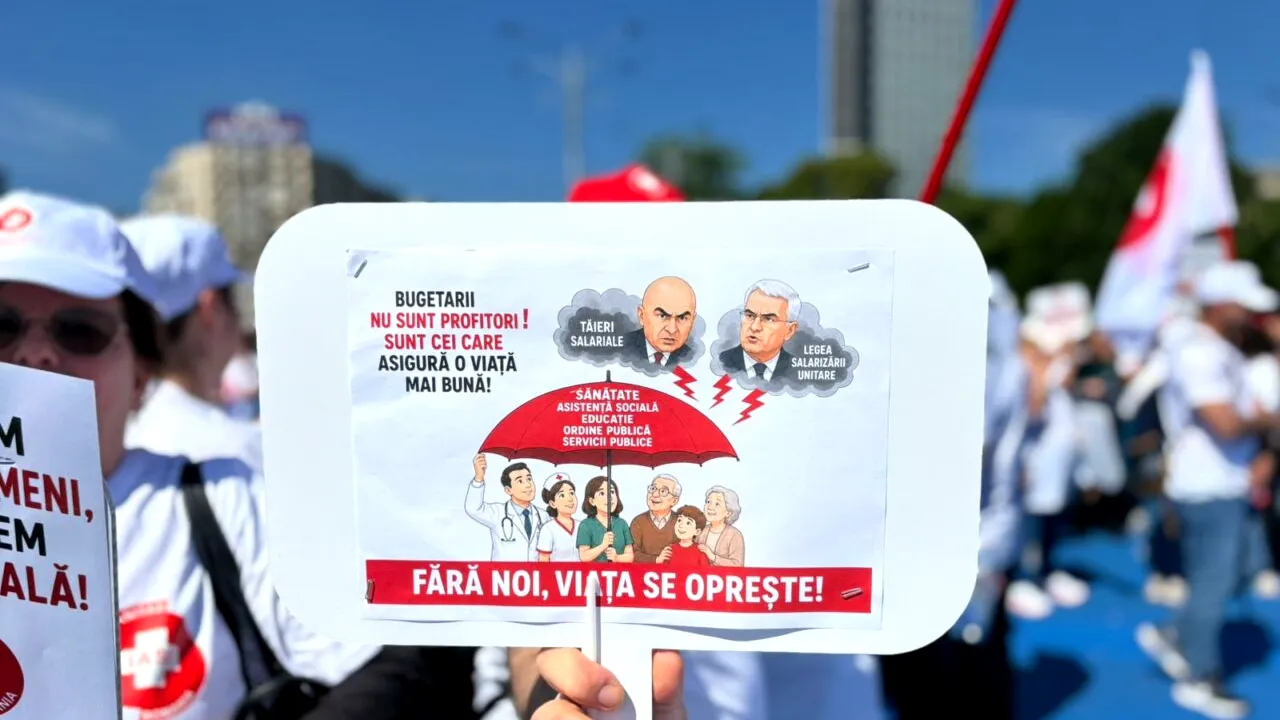 Proteste în lanț în România: SANITAS la București, grevă la Cugir, sedii ANAF pichetate: ”Respect promis, respect omis”