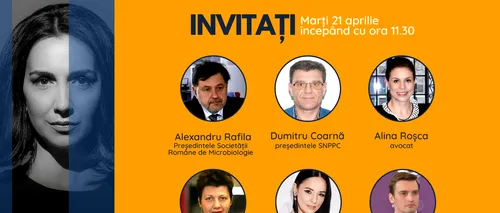 GÂNDUL LIVE! Prof. Alexandru Rafila și Andreea Marin, printre invitații Emmei Zeicescu de marți, 21 aprilie, ora 11,30