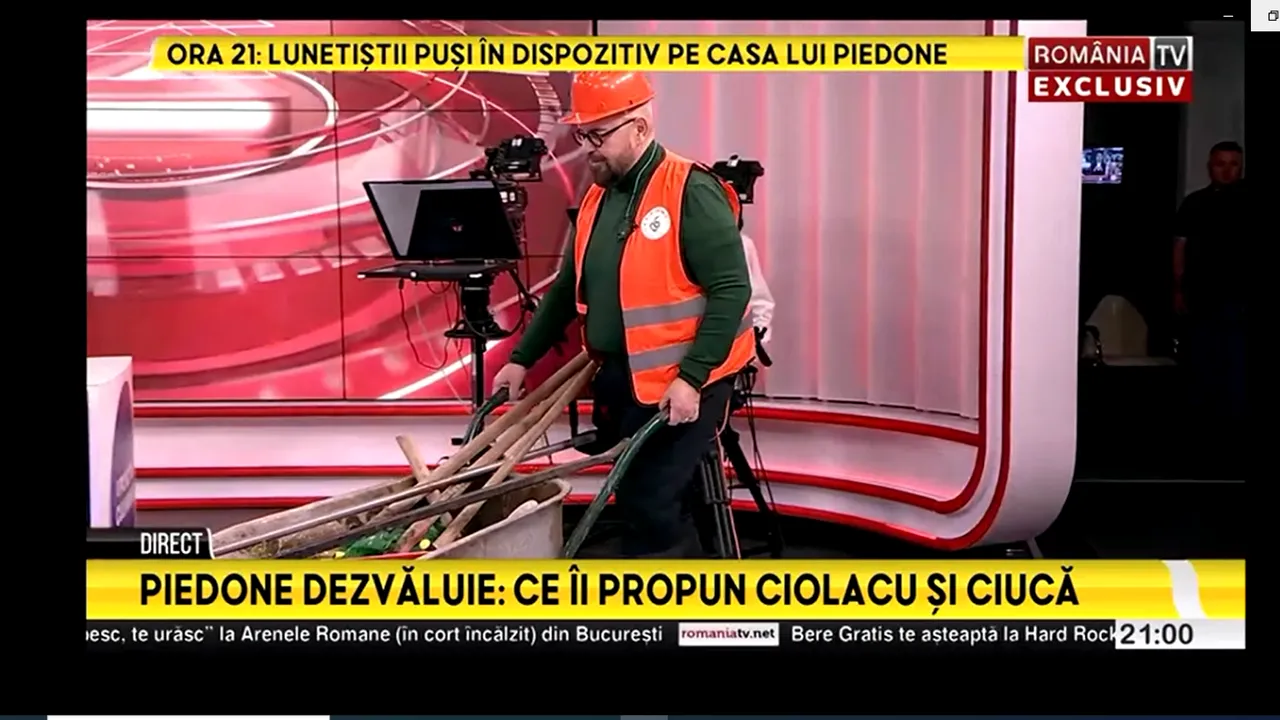 Apariție SPECTACULOASĂ a lui Piedone, cu roaba și lopata / Primarul primește raportul pe stație, în direct