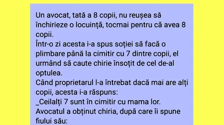 BANC | Un avocat, tată a 8 copii, nu reușea să închirieze o locuință