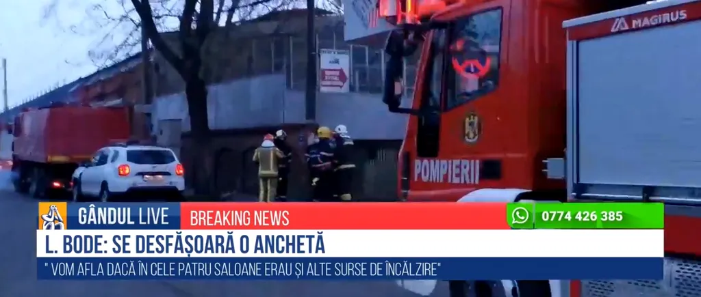 GÂNDUL LIVE. Lucian Bode: Principala preocupare a fost să relocăm cei 102 pacienți. Apelul a fost primit la 5.05, pompierii au ajuns la 5.13 minute