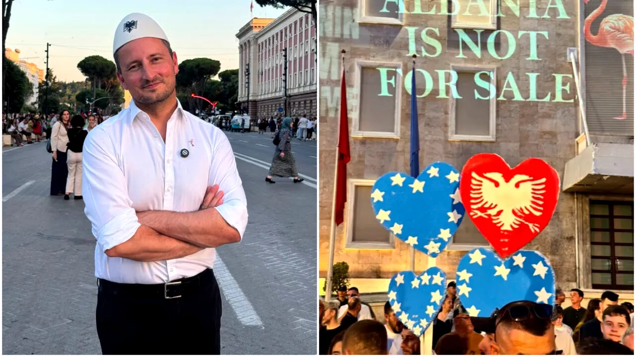 Vicepreședintele Parlamentului European, românul Nicu Ștefănuță, s-a alăturat protestelor anti-Trump din Albania
