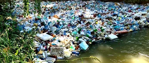 Imagini halucinante pe râul Ciorogârla, cu mormane de deșeuri care opturează scurgerea apelor