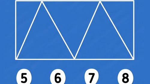 TEST IQ de rezolvat în 10 secunde | Câte triunghiuri sunt, în total: 5, 6, 7 sau 8?