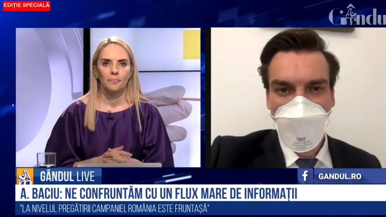 Webinar Gândul și Asociația Medici pentru România. Andrei Baciu, secretar de stat în Ministerul Sănătății: „Accelerarea și dinamica campaniei depinde eminamente de numărul de doze care sosesc” - VIDEO
