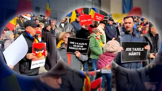 Protest AUR în 500 de locuri din ţară. „Guvernul Bolojan trebuie să plece”/Reacţia guvernului: „Este parte a unui tratament neplacut”