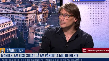 Actorul Marius Manole, la GÂNDUL LIVE, despre spectacolele în online: Toată lumea ne-a descurajat / 80% din biletele noastre pe online au fost vândute în afara țării - VIDEO