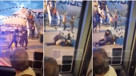 VIDEO | Un român băut a provocat scandal la bordul unui avion care zbura de la Lyon spre București. Ce a pățit la aterizare, pe Aeroportul „Henri Coandă”