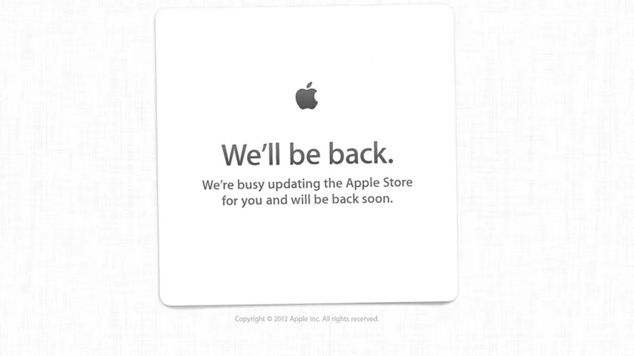 LANSARE IPHONE 5. Pregătiri pentru eveniment. Apple Store a fost închis pentru update-uri
