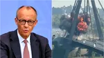 Momentul în care o dronă rusească lovește Podul de Nord din Kiev, chiar în timpul vizitei cancelarului german Friedrich Merz
