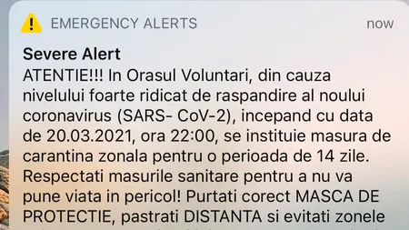 Domnești, Jilava, Pantelimon și Voluntari intră în carantină pentru o perioadă de 14 zile, de la ora 22.00
