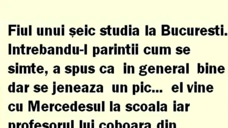 Bancul de joi | Fiul unui șeic era student la București