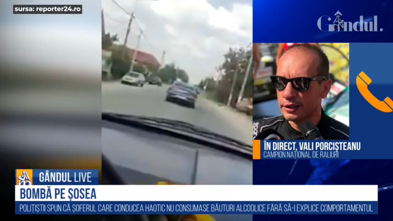 Gândul Live. Campionul de raliuri, Vali Porcisteanu, despre situațiile în care șoferii conduc pe contrasens: ”Ca să poți să te ferești cât mai bine, trebuie să mergi cu viteza legală și puțin sub aceasta, să ai spațiu și timp de reacție și să fii prezent. Când apare o astfel de situație, te dai la o parte”