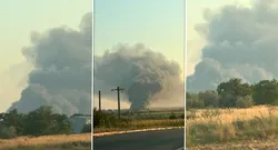 Incendiu puternic pe drumul spre mare. Norul de fum vizibil de pe Autostrada Soarelui, aproape de litoral