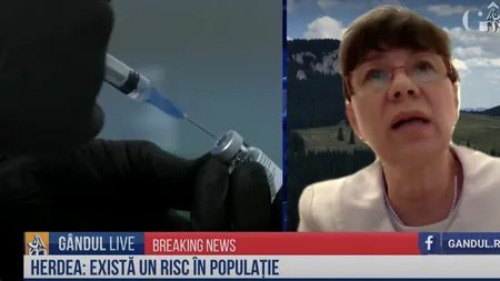 GÂNDUL LIVE. Valeria Herdea, medic: „Dacă reușim să protejăm 60-70% din populație prin vaccinare, reușim practic să controlăm această pandemie”