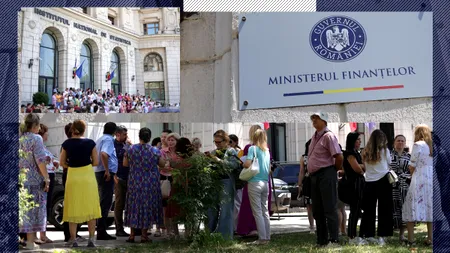 FOTO-VIDEO| Salariații de la Finanțe, Justiție și INS protestează în contextul măsurilor de AUSTERITATE anunțate de Ilie Bolojan / „Să vă fie rușine!”