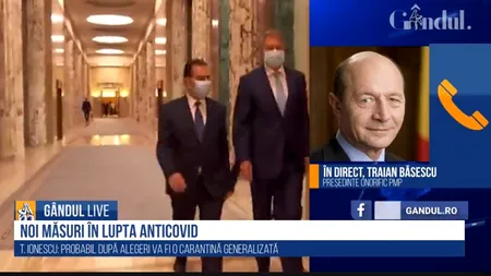 GÂNDUL LIVE. Traian Băsescu: Prea târziu! Dacă trăim în balonul minciunilor... / Nu înțeleg de ce luăm măsuri „îndoite”