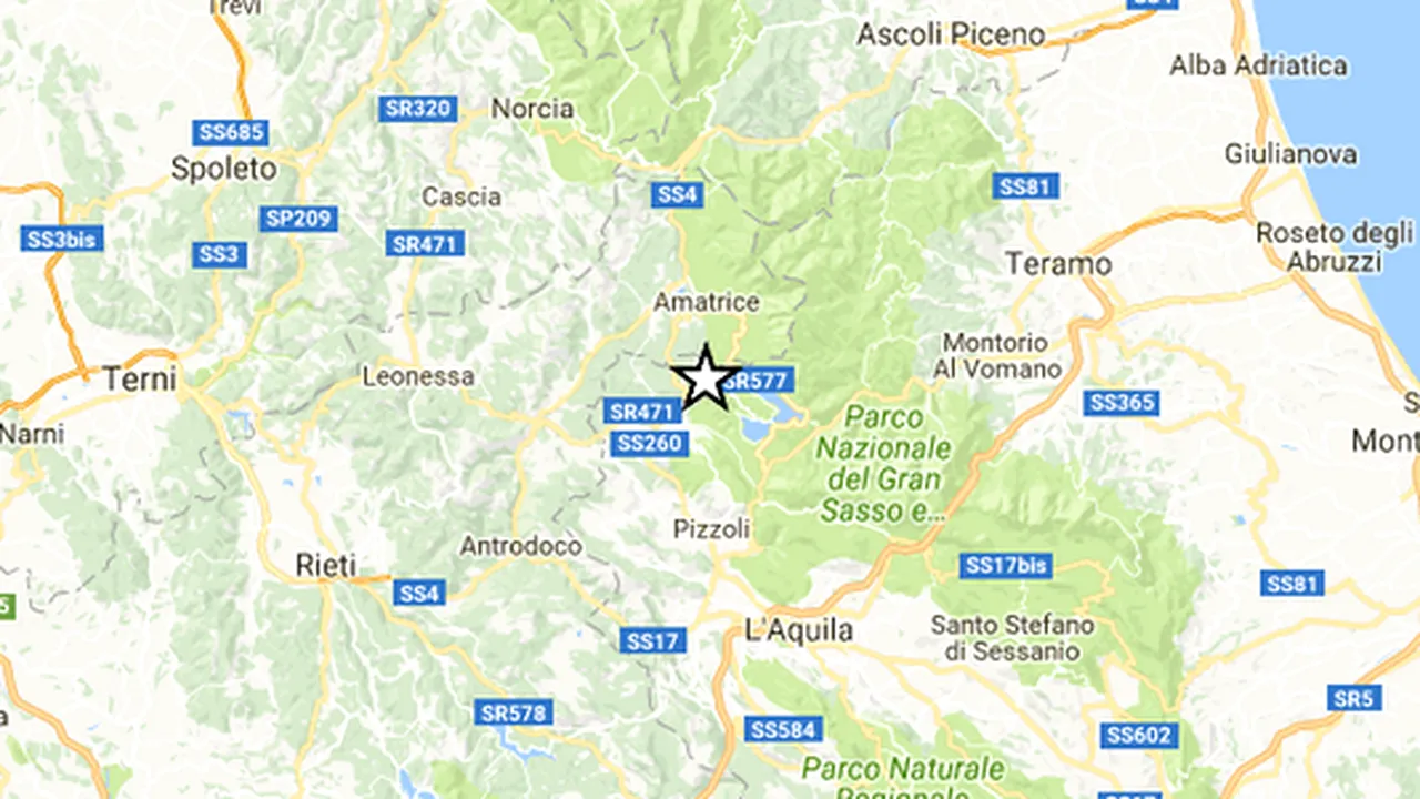 Cutremur de suprafață de 4,4 grade în centrul Italiei, resimțit și în Roma