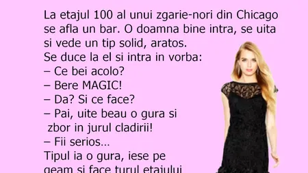 Bancul de joi | La etajul 100 al unui zgârie-nori din Chicago se află un bar