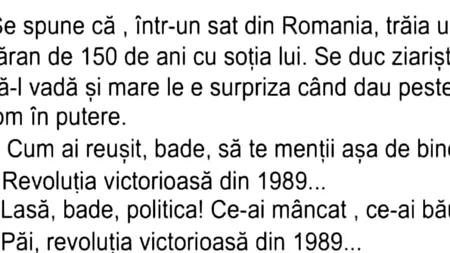 BANCUL ZILEI | Într-un sat din România, trăia un țăran de 150 de ani cu soția lui