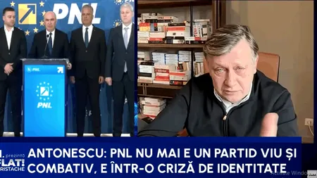 Crin Antonescu, mesaj extrem de dur pentru PNL: Partidul are o mare problemă de identitate/PNL a devenit un aparat de rămas la putere