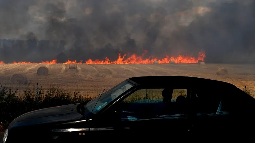 Circulație îngreunată pe Autostrada București-Pitești din cauza unui incendiu de vegetație