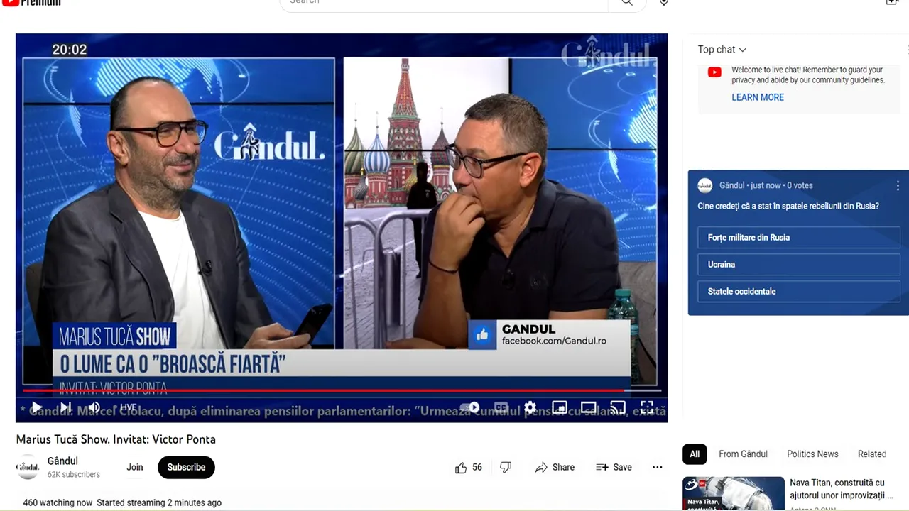 POLL Marius Tucă Show: „Cine credeți că a stat în spatele rebeliunii din Rusia?”