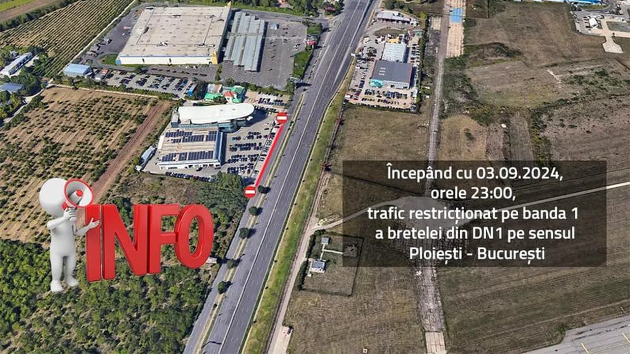 Restricții de Circuație pe DN1, pe sensul PLOIEȘTI-BUCUREȘTI, până în 2025!