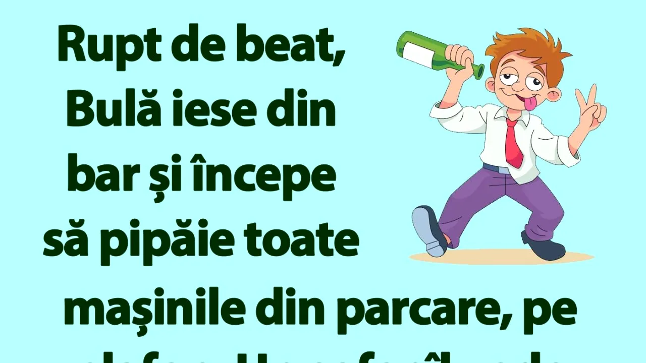 BANC | Rupt de beat, Bulă iese din bar și începe să pipăie toate mașinile din parcare