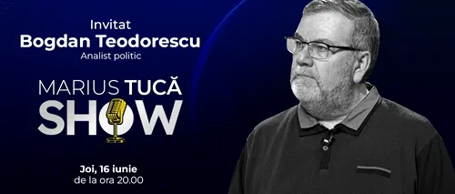 Marius Tucă Show începe joi, 16 iunie, de la ora 20.00, live pe gandul.ro