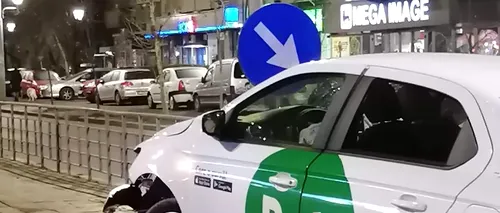 FOTO-VIDEO | Un șofer de la Bolt a pierdut controlul mașinii și a intrat într-un refugiu de tramvai. El și cei doi clienți au ajuns la spital