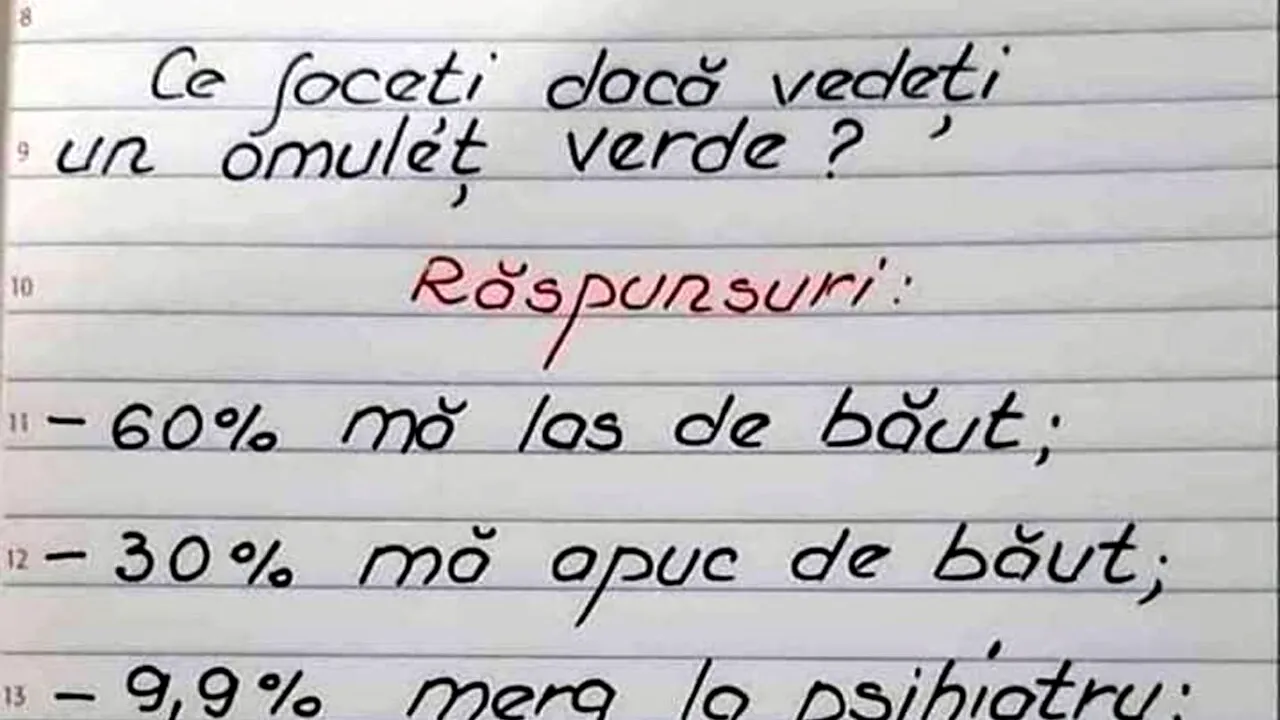 Bancul de marți | Ce faceți dacă vedeți un omuleț verde?