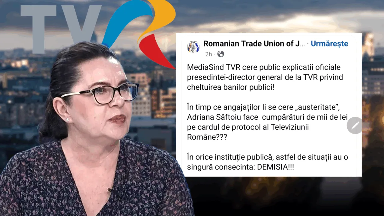Scandal în TVR după dezvăluirea Gândul. Sindicatul angajaților îi cere demisia Adrianei Săftoiu după publicarea cheltuielilor de “protocol”