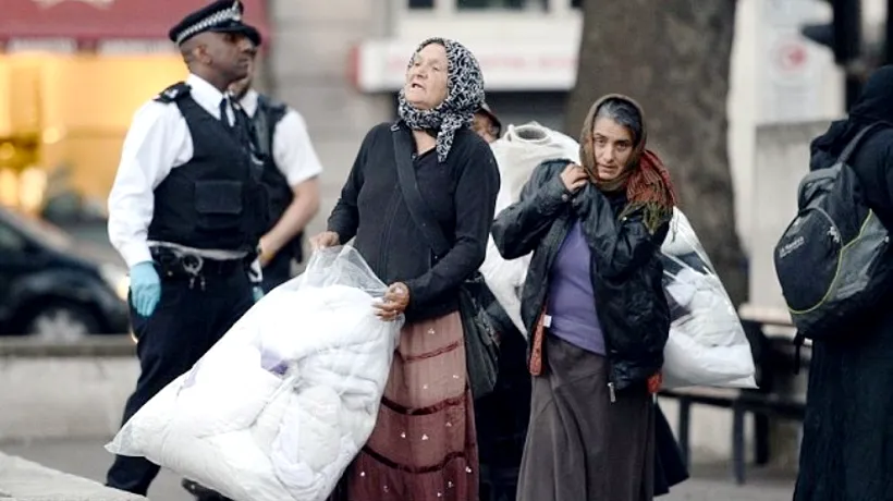 Zeci de romi au fost  evacuați din centrul Londrei