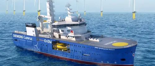 Vapor specializat în întreținerea TURBINELOR eoliene marine, lansat la Galați 