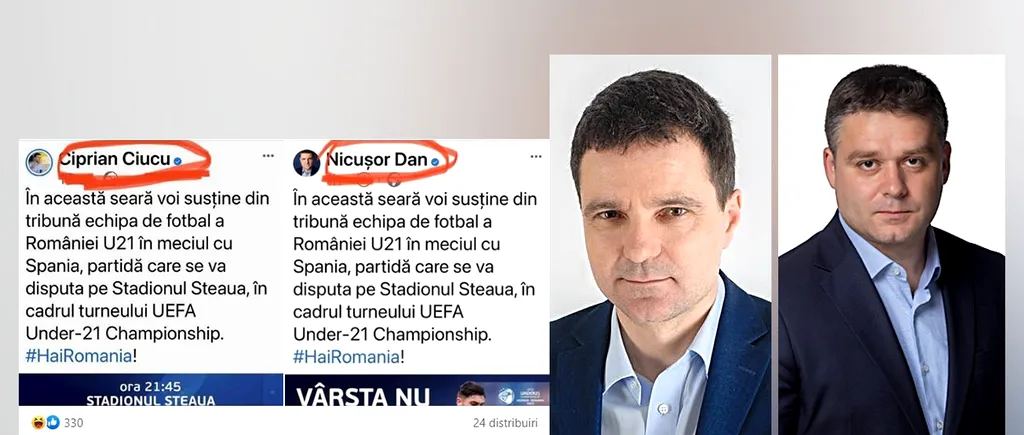 EXCLUSIV | Culisele „plagiatului” cu mesaje de susținere a Naționalei U21. Cum a vrut Ciprian Ciucu să-l atace pe Nicușor Dan, dar nu i-a „ieșit”