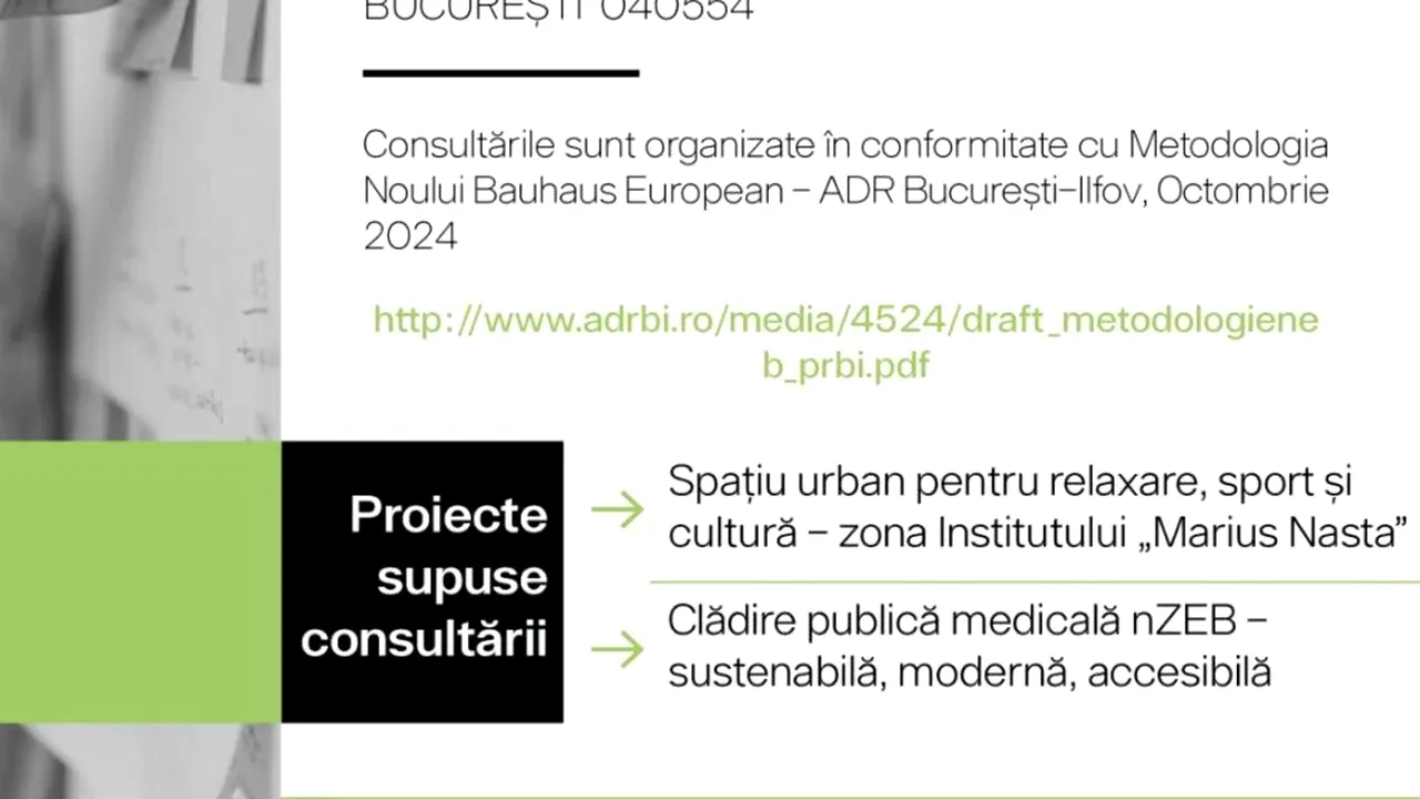 (P) Primăria Sectorului 5 lansează o invitație la consultare publică, pentru 2 proiecte strategice