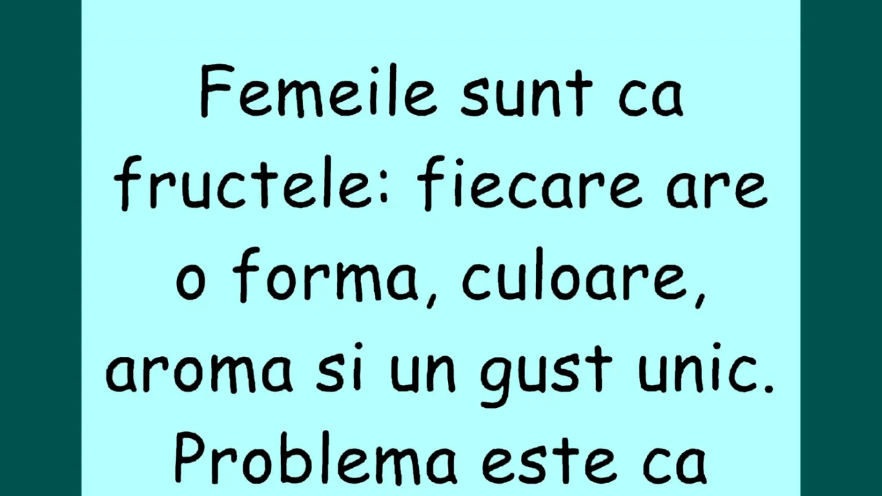 Bancul de miercuri | Asemănarea dintre femei și fructe